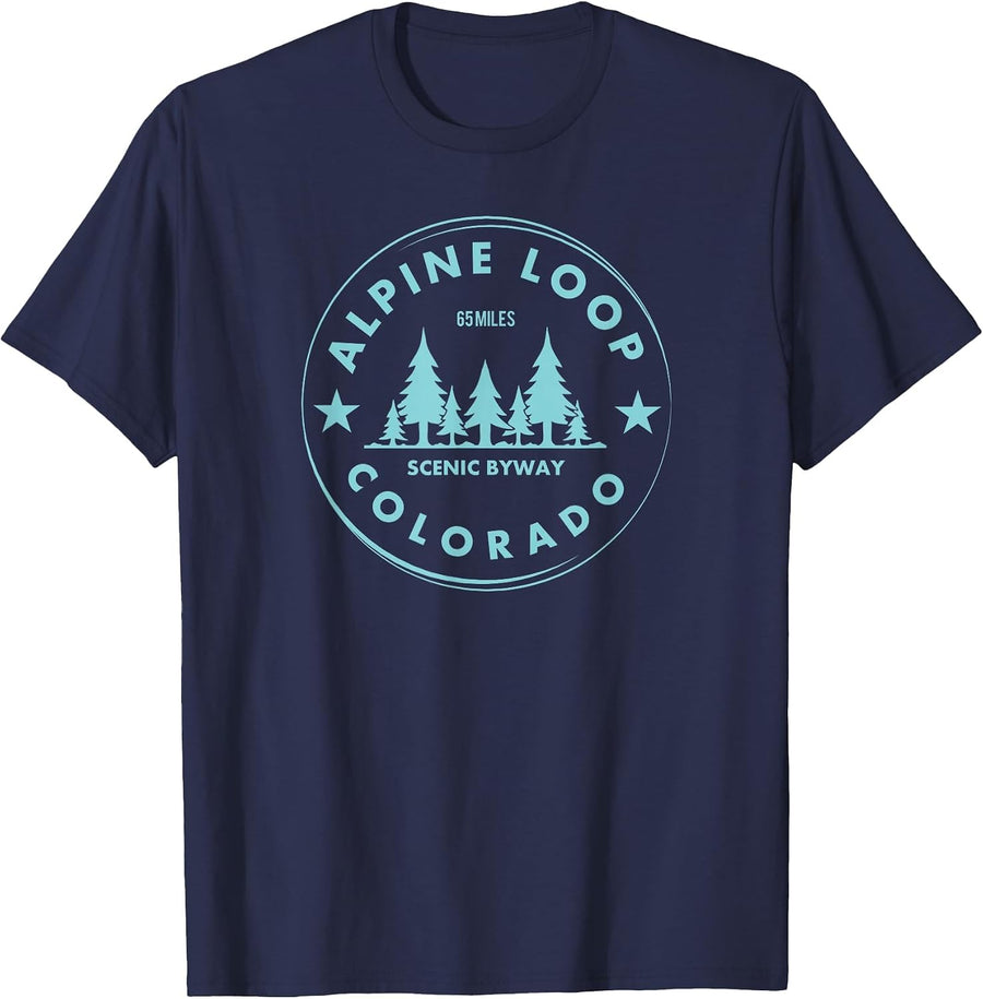 Alpine Loop Colorado Forest 4x4 - Rocky Mountain Off Road T-Shirt - Navy Blue