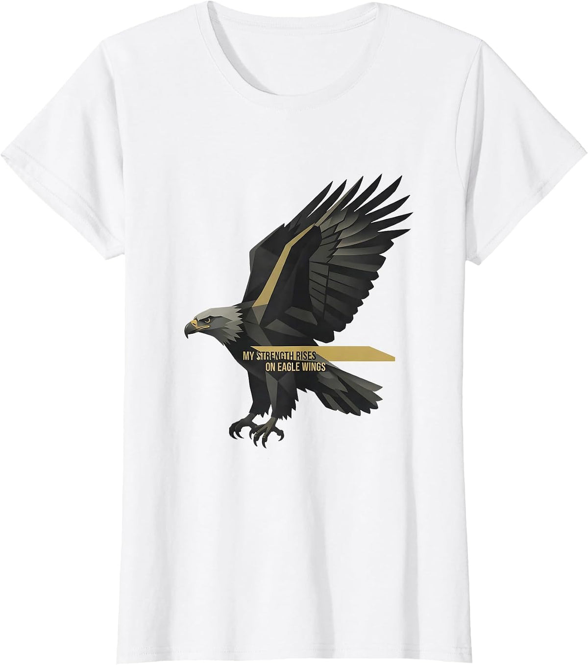 My Strength Rises On Eagle Wings Minimalist Eagle Faith T-Shirt - White