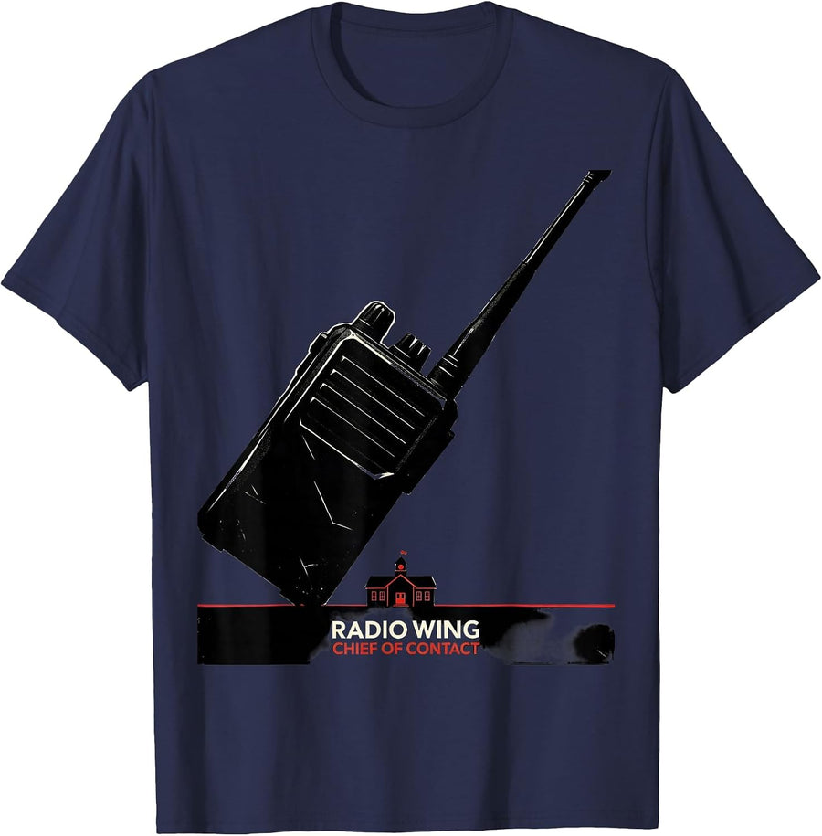 Radio Wing Chief Of Contact Funny School Custodian T-Shirt - Navy Blue