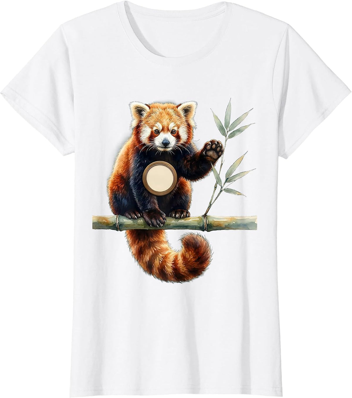 Women's Red Panda Watercolor Zoo Animal Safari Party Costume T-Shirt - White