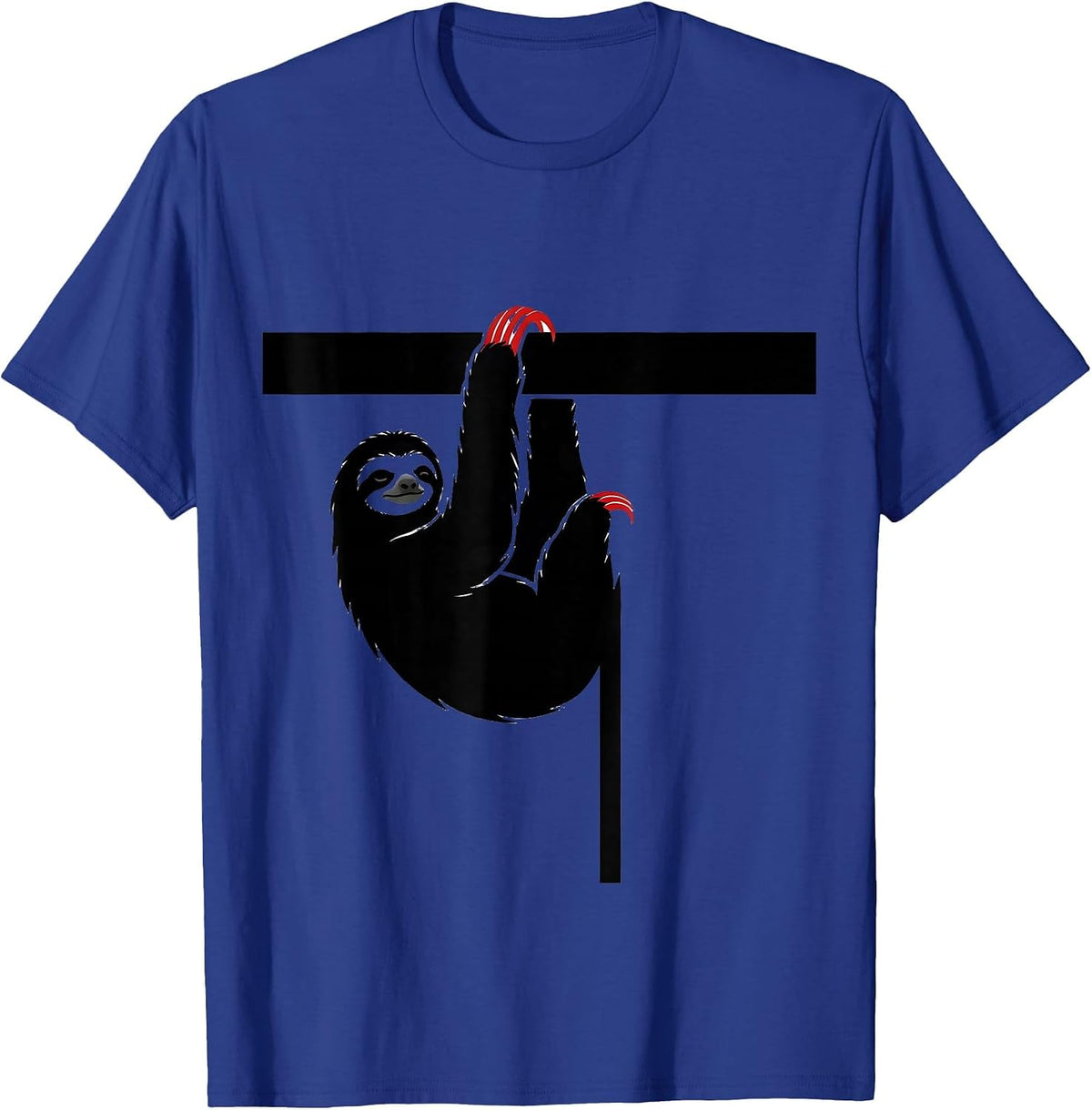 Sloth Hanging Lazy Humor Animal Lover Gift T-Shirt - Royal Blue