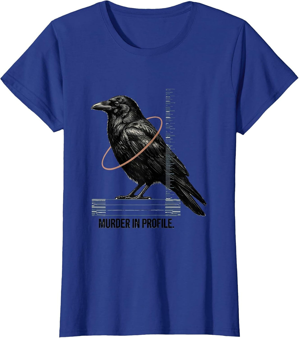 Women's Murder In Profile Gothic Crow Raven Humor Literary Pun T-Shirt - Royal Blue