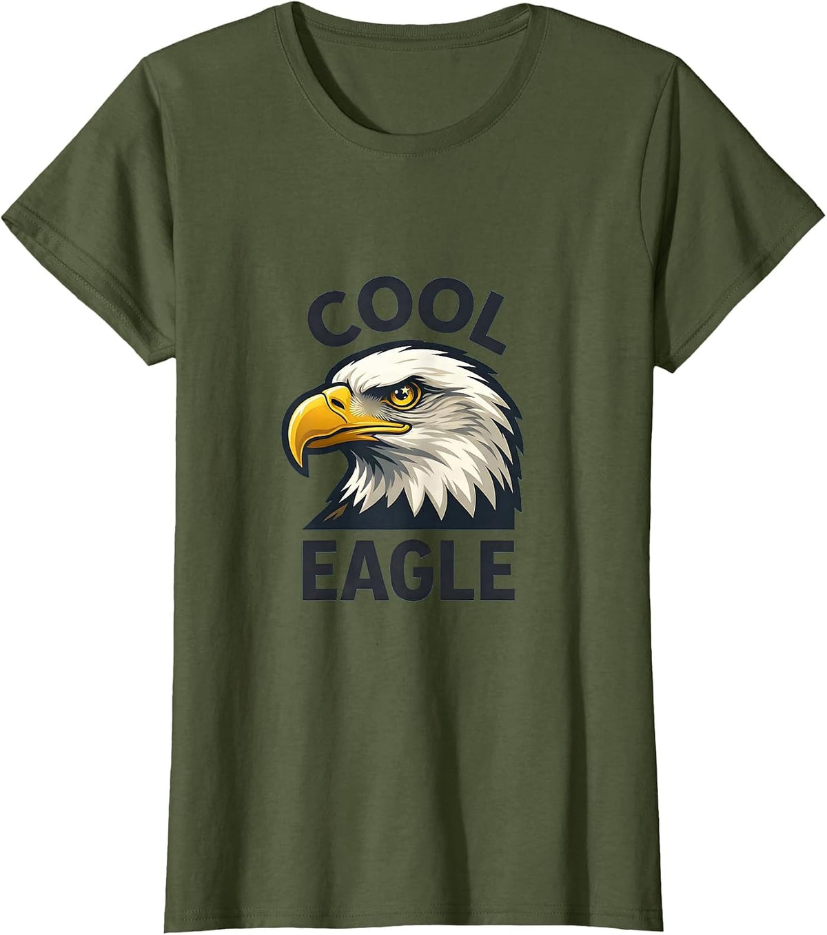 Women's Cool Eagle Mascot Logo Eagle Lover Family Fan Gift T-Shirt - Olive Green