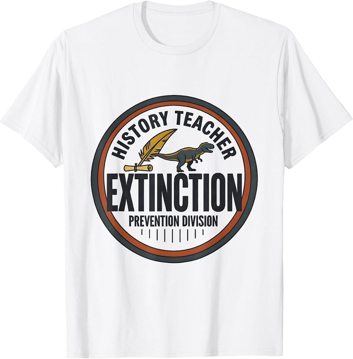 Men's History Teacher, Extinction Prevention Division Teacher T-Shirt - White