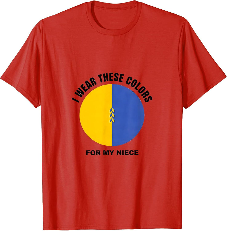 Men's I Wear These Colors For My Niece Minimalist Down Syndrome T-Shirt - Red
