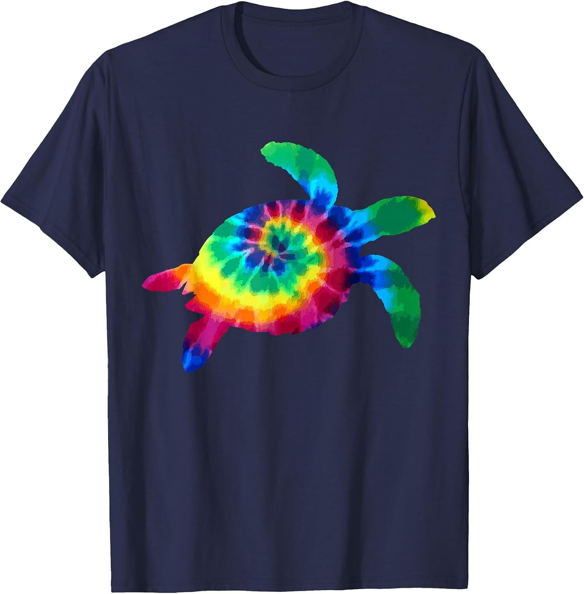 Tortoise Tie Dye Vintage Diving Diver T-Shirt - Navy Blue