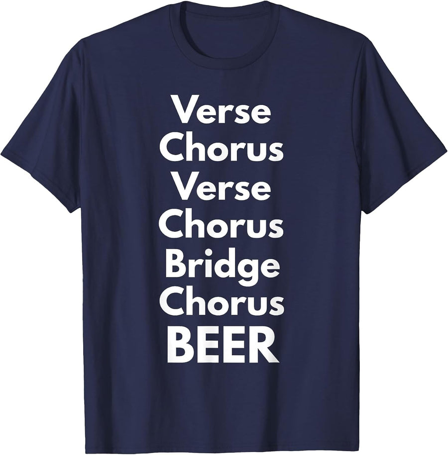 Verse Chorus Bridge Beer T-Shirt - Navy Blue