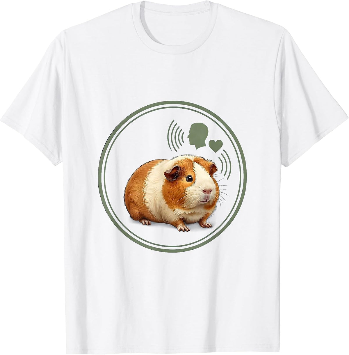 Men's Guinea Pig Emblem Pet Lover Funny Animal Humor T-Shirt - White