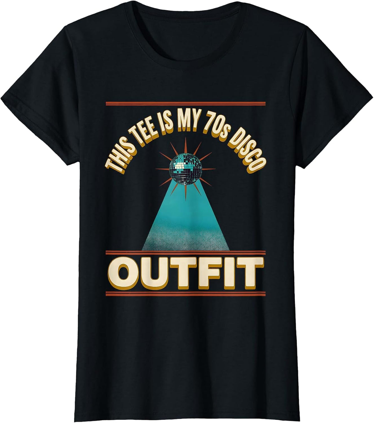 This Tee Is My 70s Disco Outfit Retro Funny Party Costume T-Shirt - Black