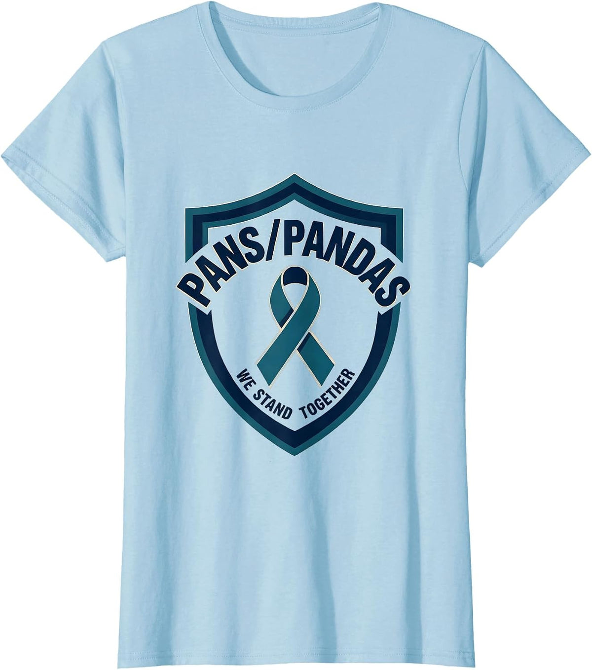 PANS/PANDAS We Stand Together Autoimmune Awareness Family T-Shirt - Baby Blue