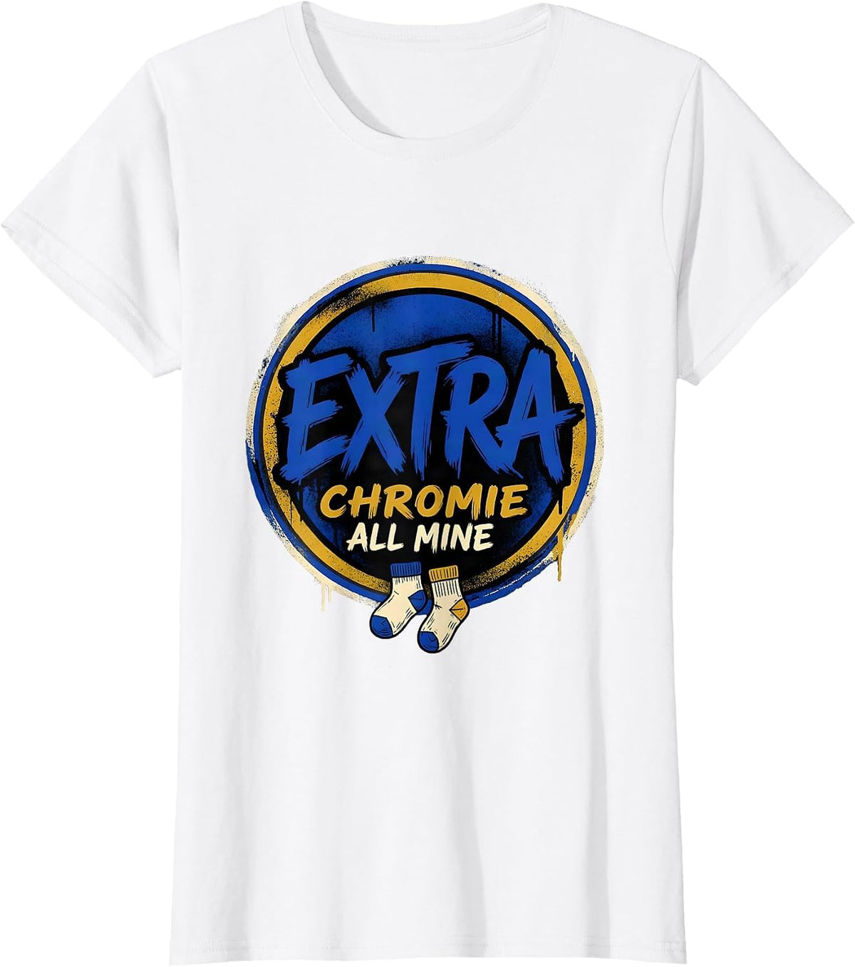 Extra Chromie All Mine Bold Hand-Lettered Down Syndrome T-Shirt - White