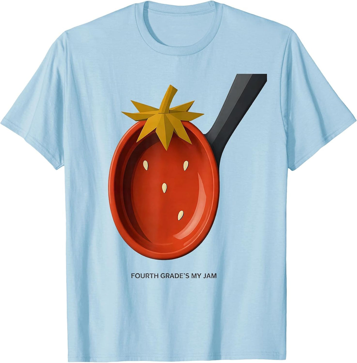 Men's Fourth Grade's My Jam Midcentury Modern Strawberry Back T-Shirt - Baby Blue