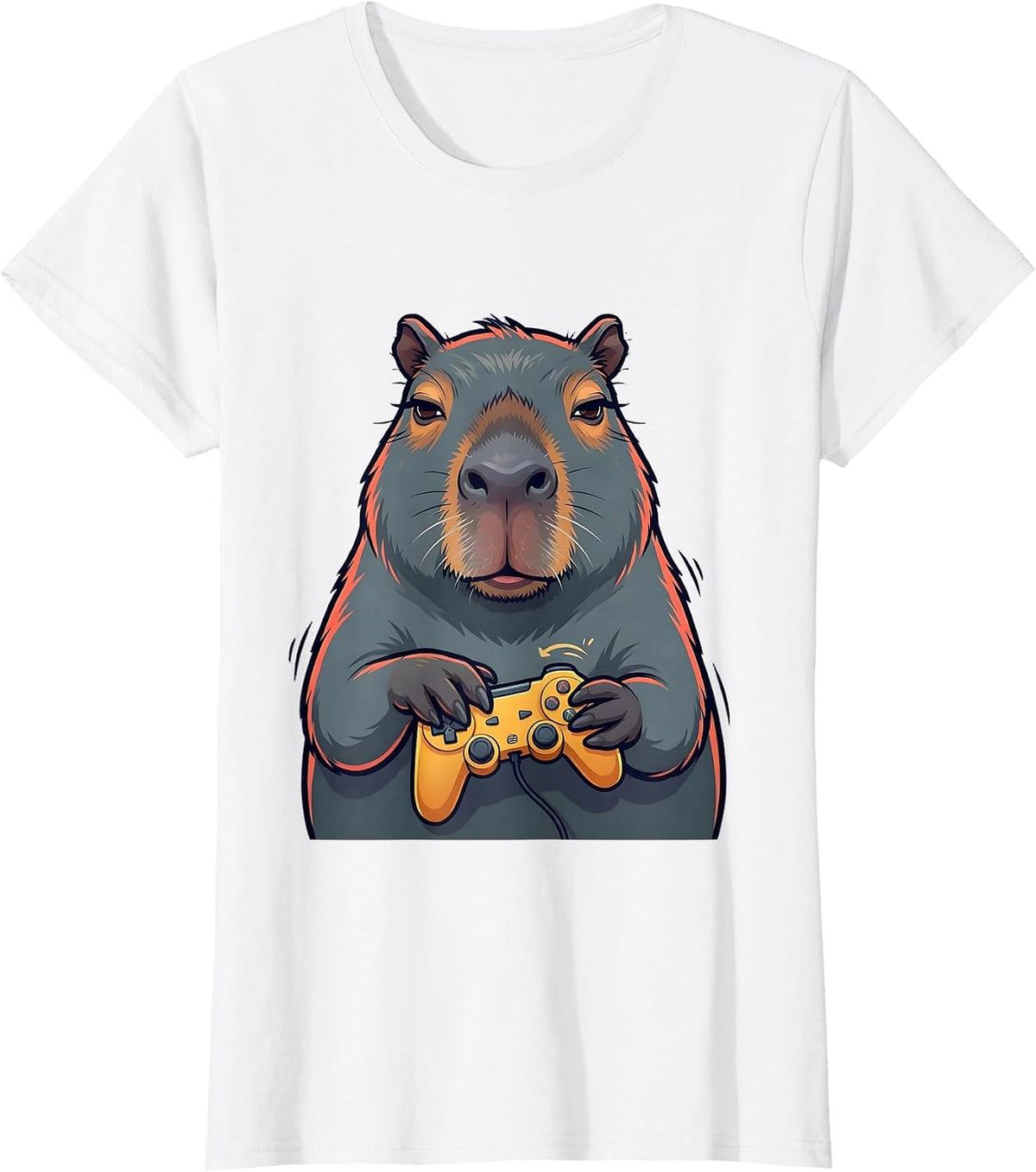 Capybara Funny Gamer Video Games Casual Humor T-Shirt - White