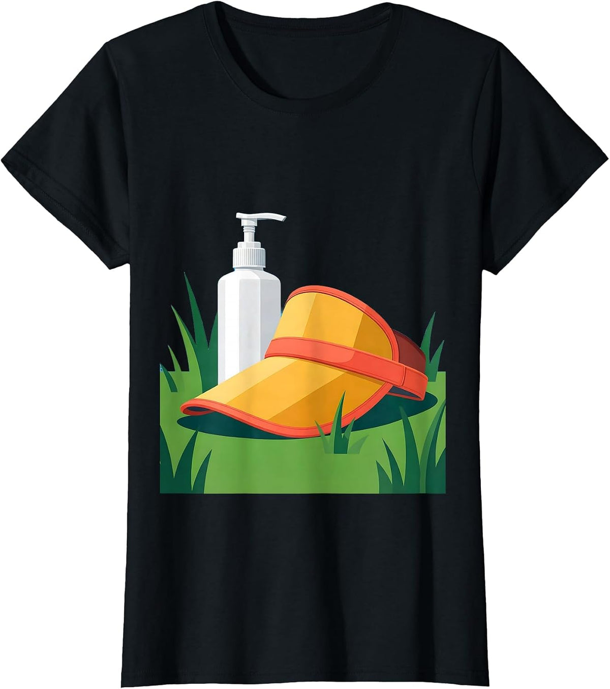 Women's Soccer Mom Sunscreen and Sun Visor Graphic T-Shirt - Black