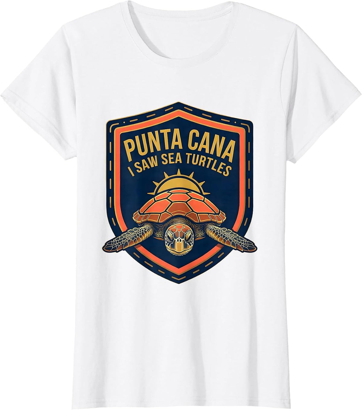 Women's PUNTA CANA I SAW SEA TURTLES Tropical Souvenir Turtle Lover T-Shirt - White