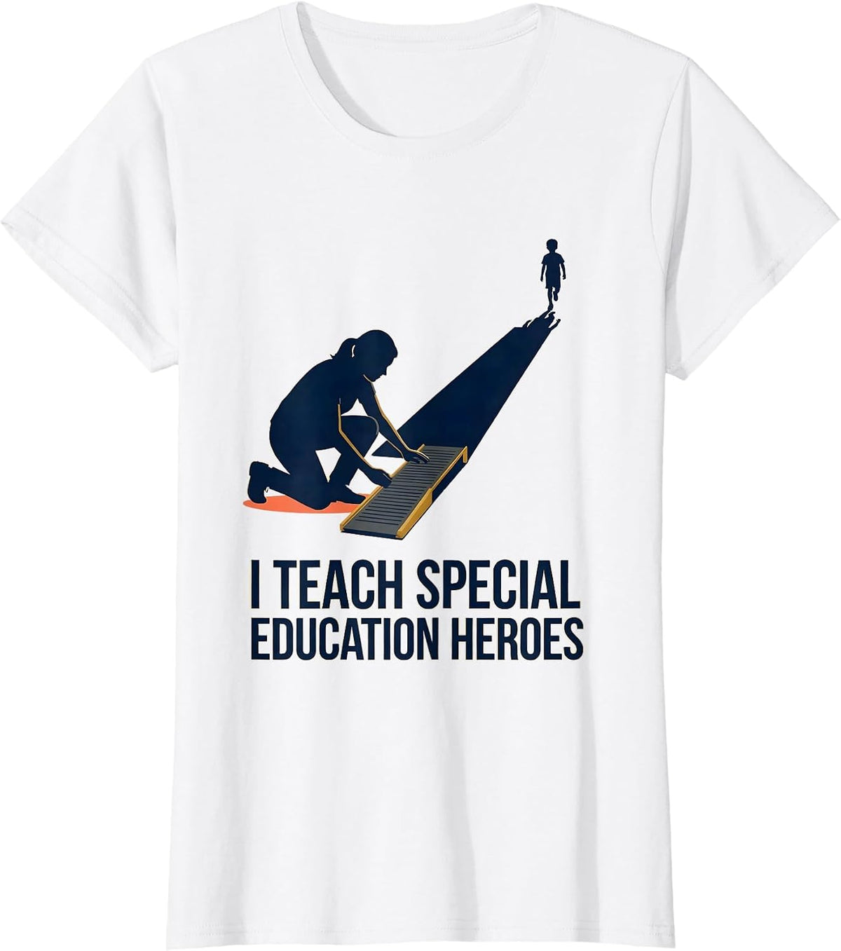 I Teach Special Education Heroes Funny Teacher Back T-Shirt - White