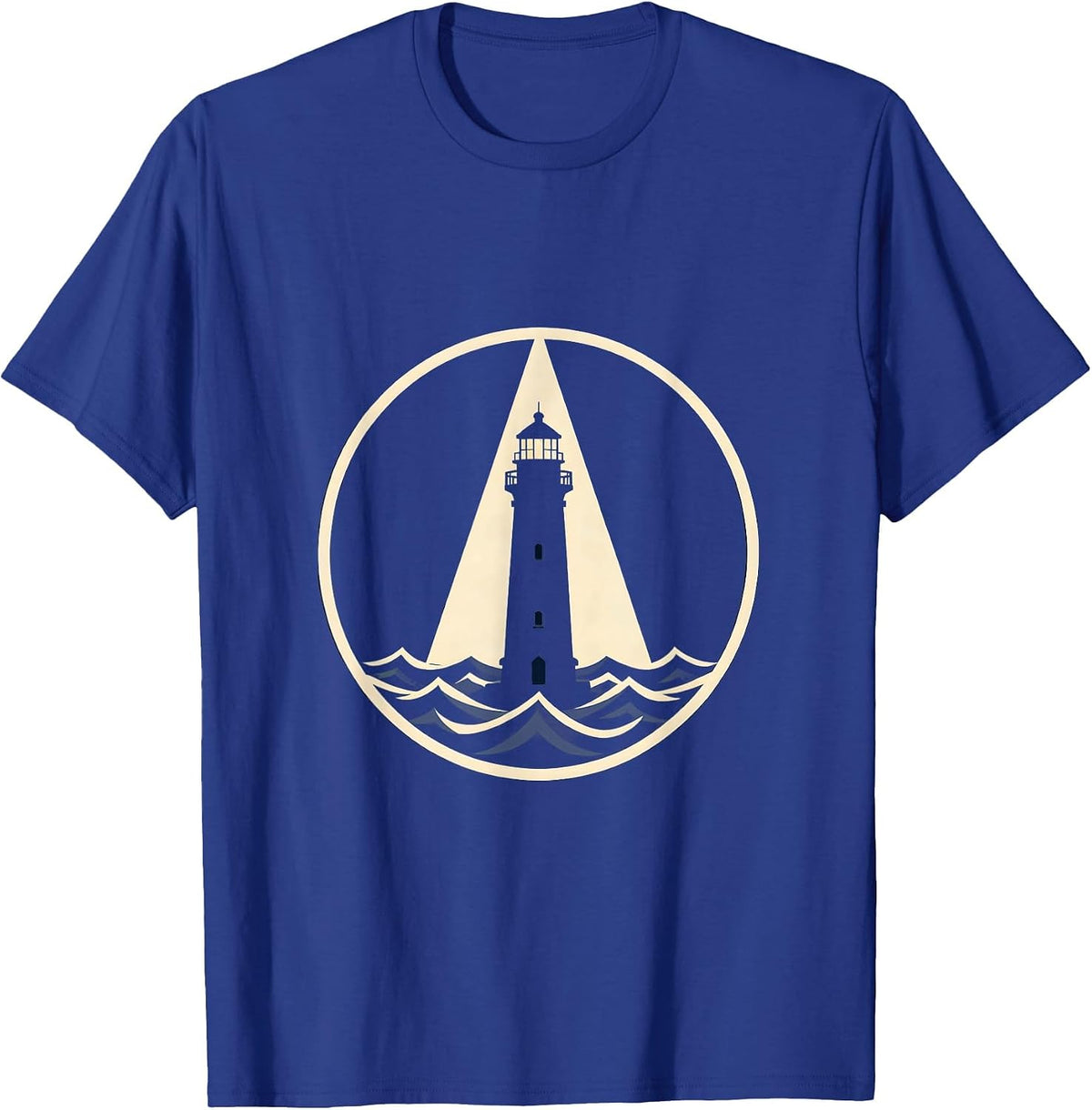 Suicide Awareness Lighthouse Stormy Night Graphic T-Shirt - Royal Blue