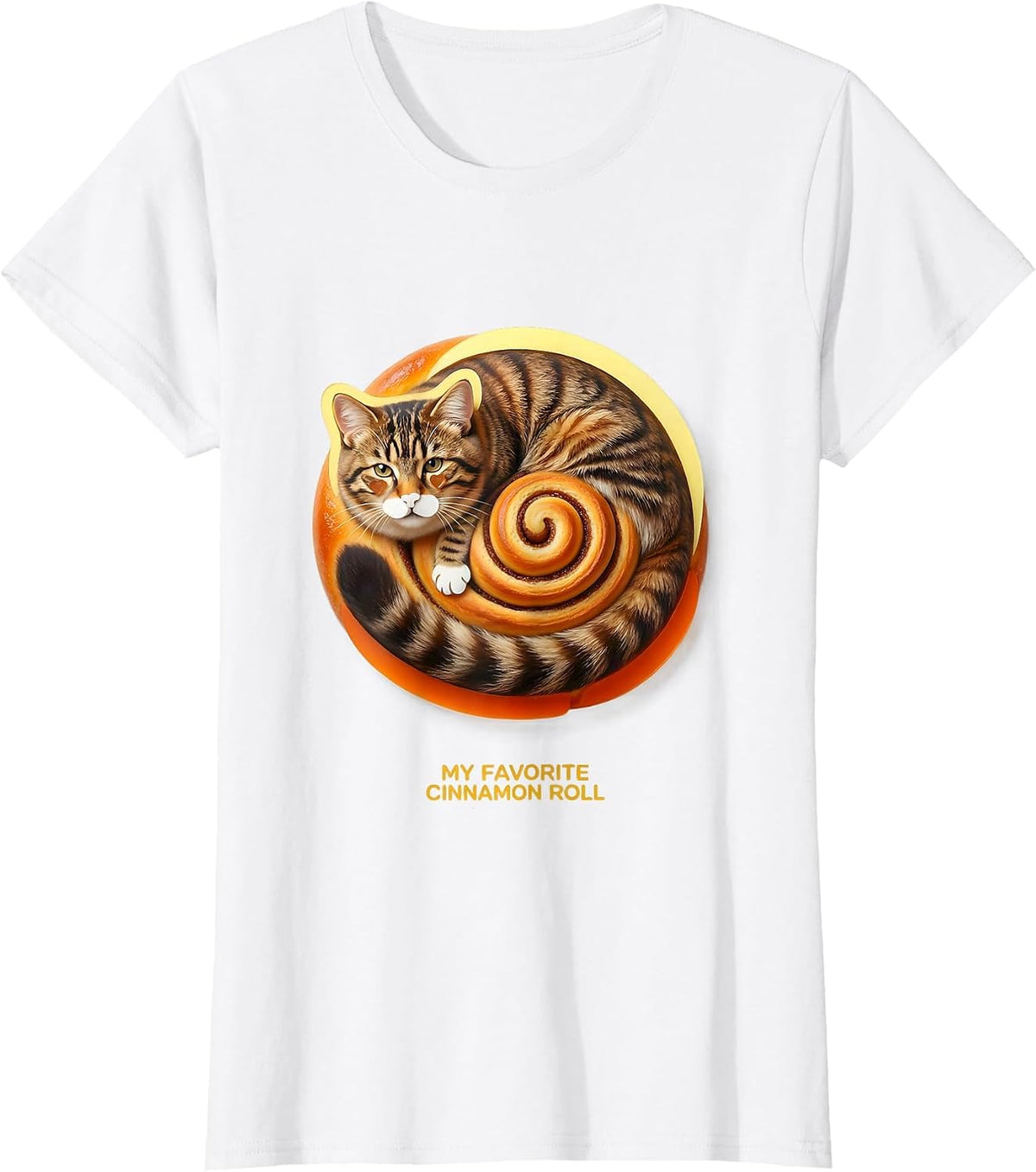 Women's My Favorite Cinnamon Roll Cute Kawaii Cat Lover Gift T-Shirt - White