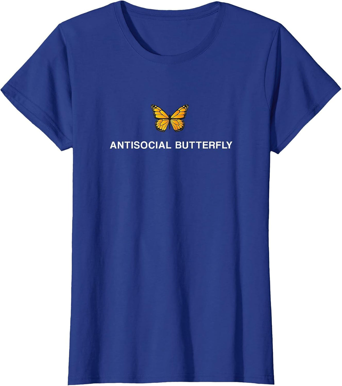 Butterfly Aesthetic - Antisocial Butterfly T-Shirt - Royal Blue