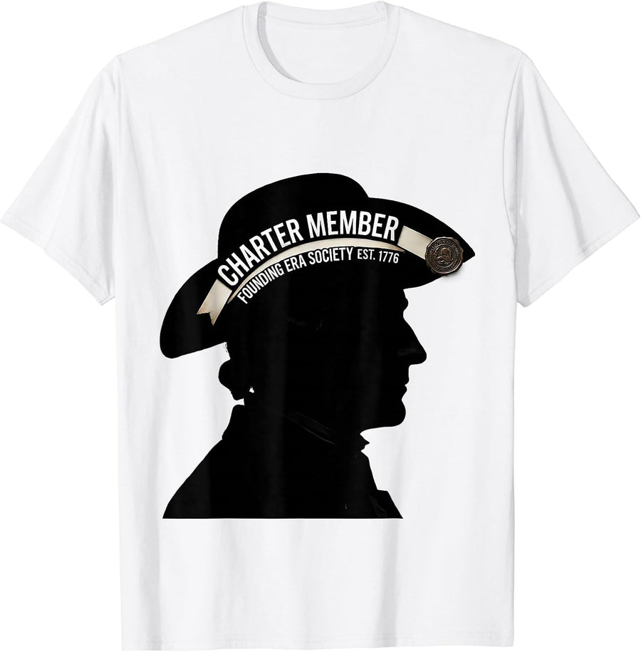 Men's Charter Member, Founding Era Society Est. 1776 Funny T-Shirt - White