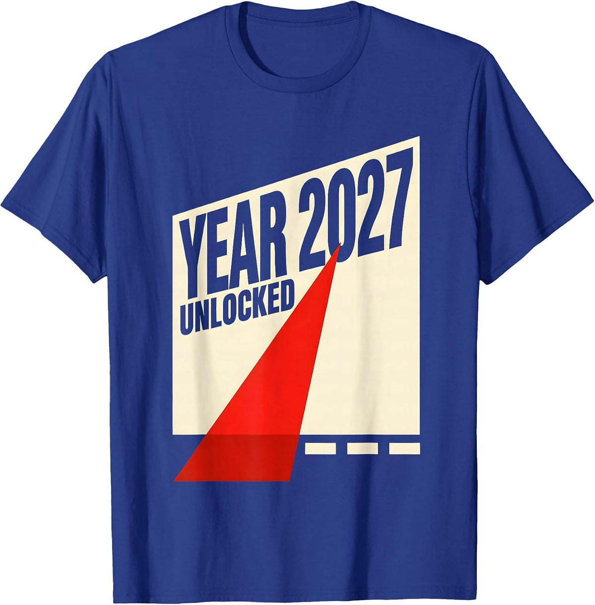 Men's Year 2027 Unlocked Constructivist Gamer Humor Fresh Start T-Shirt - Royal Blue