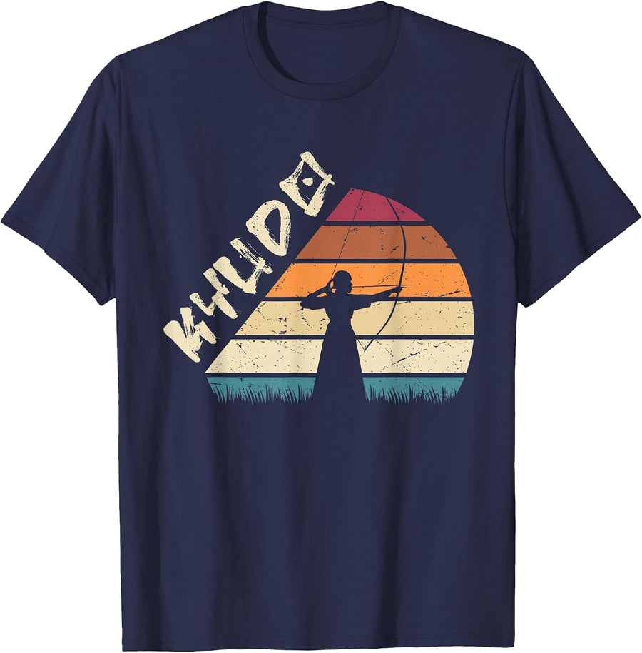 Kyudo Yumi Bow Japanese Archery T-Shirt - Navy Blue