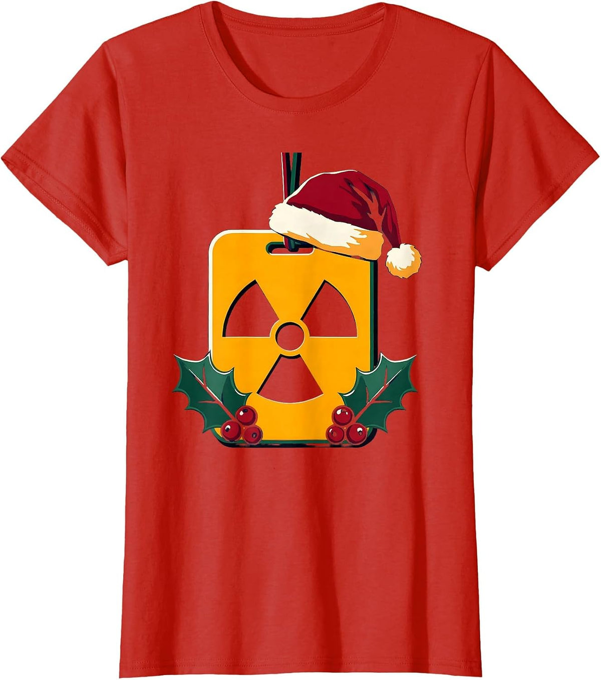 Radiation Dosimeter Ornament Christmas Radiology Tech Humor T-Shirt - Red