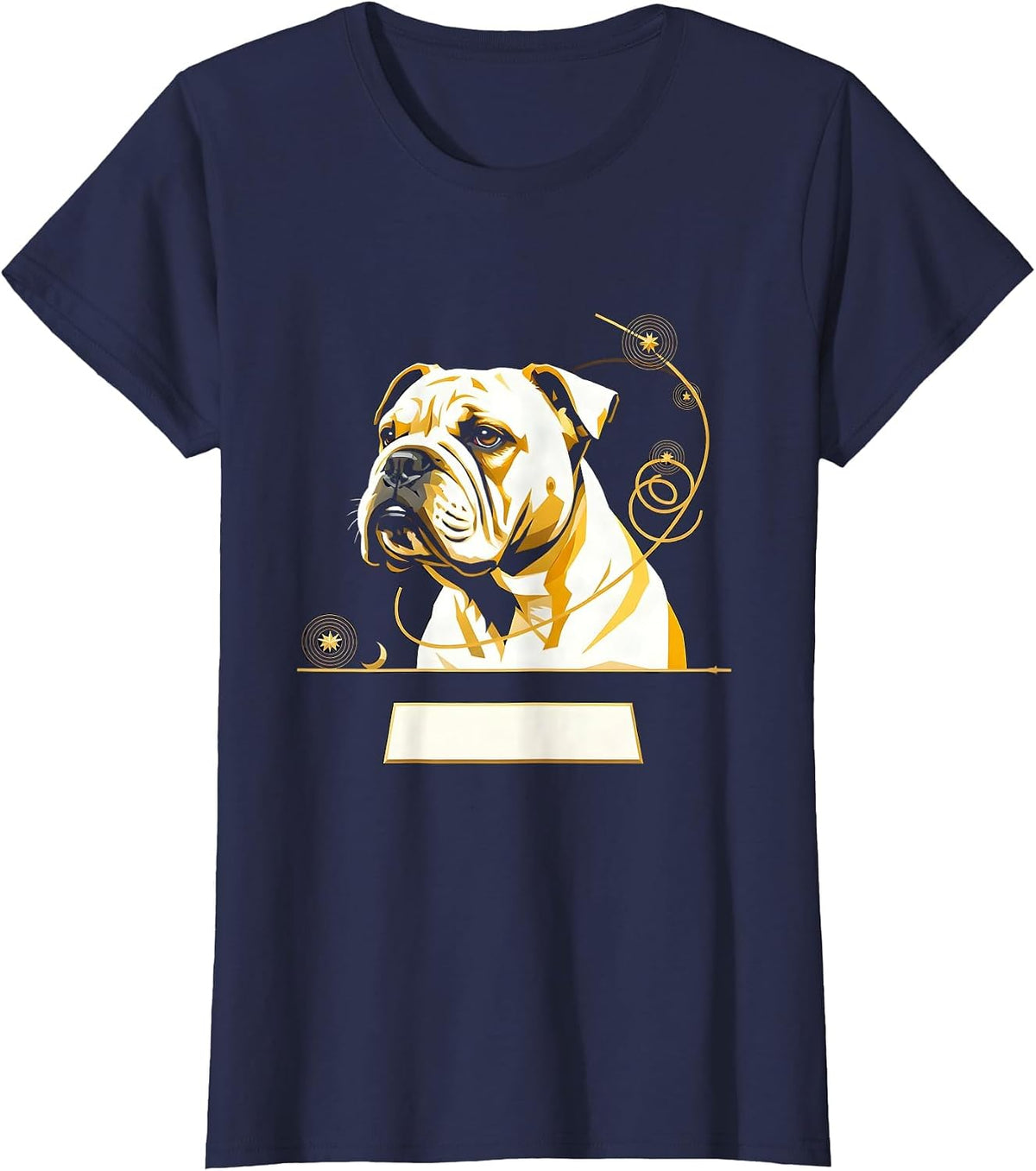 Women's Bull Terrier Van Gogh Style Starry Night Art T-Shirt - Navy Blue