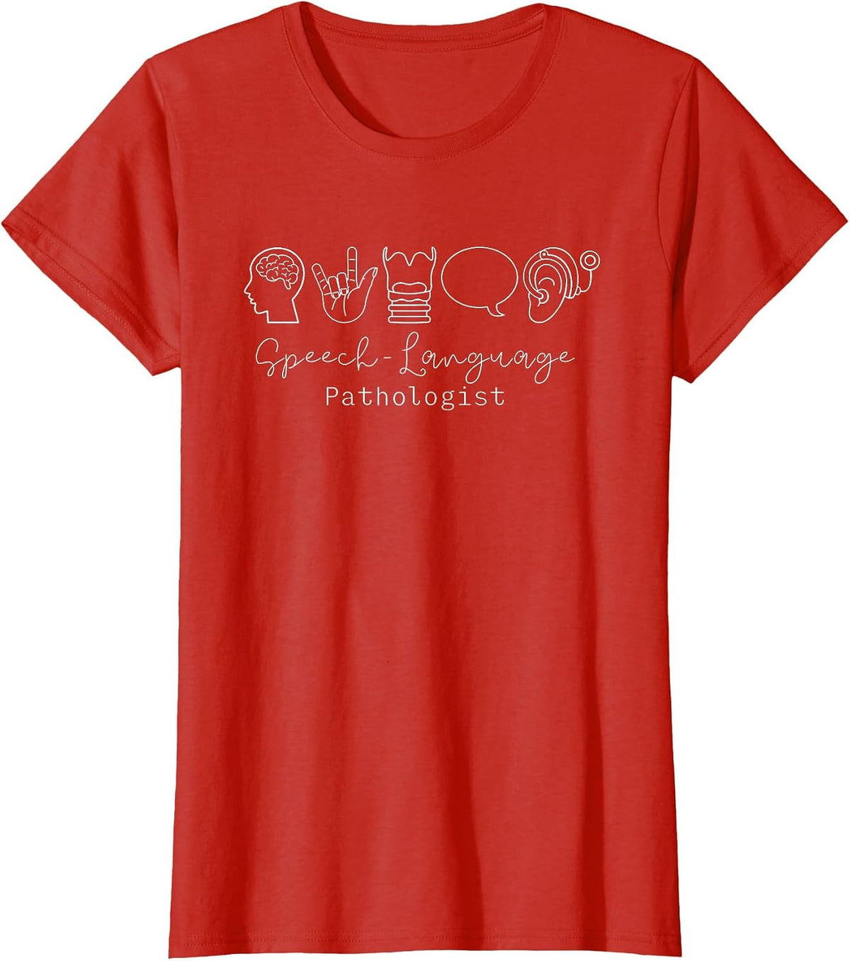 SLP Speech Therapy Language Pathologist Mental Speech Squad T-Shirt - Red