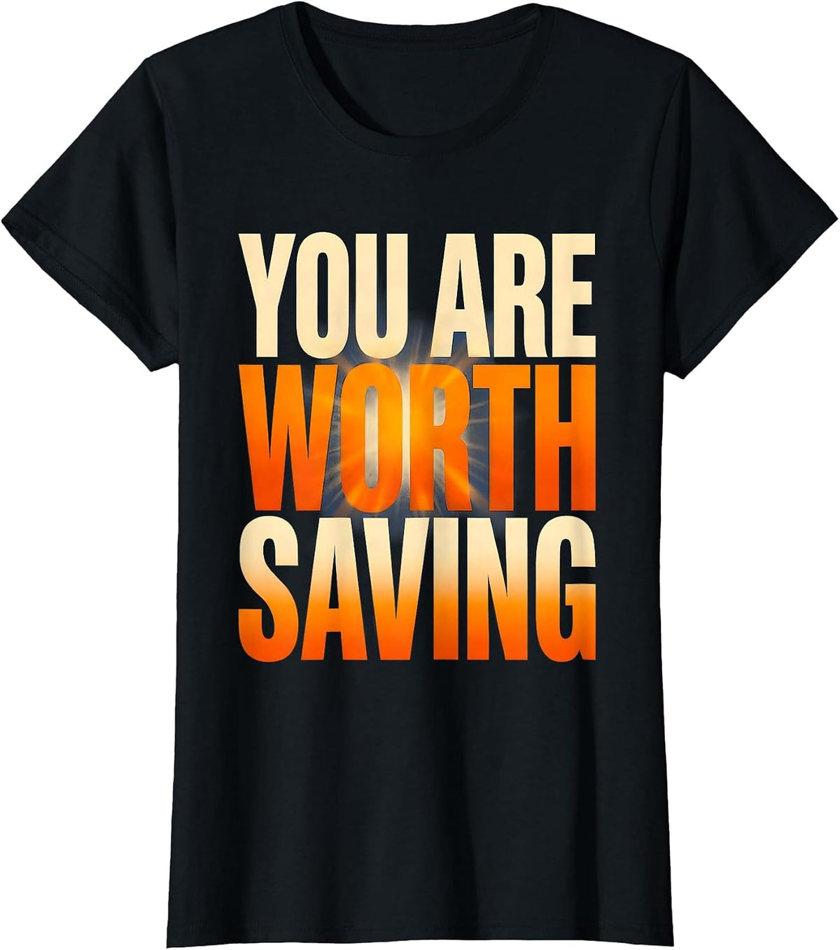 You Are Worth Saving Suicide Prevention Design T-Shirt - Black