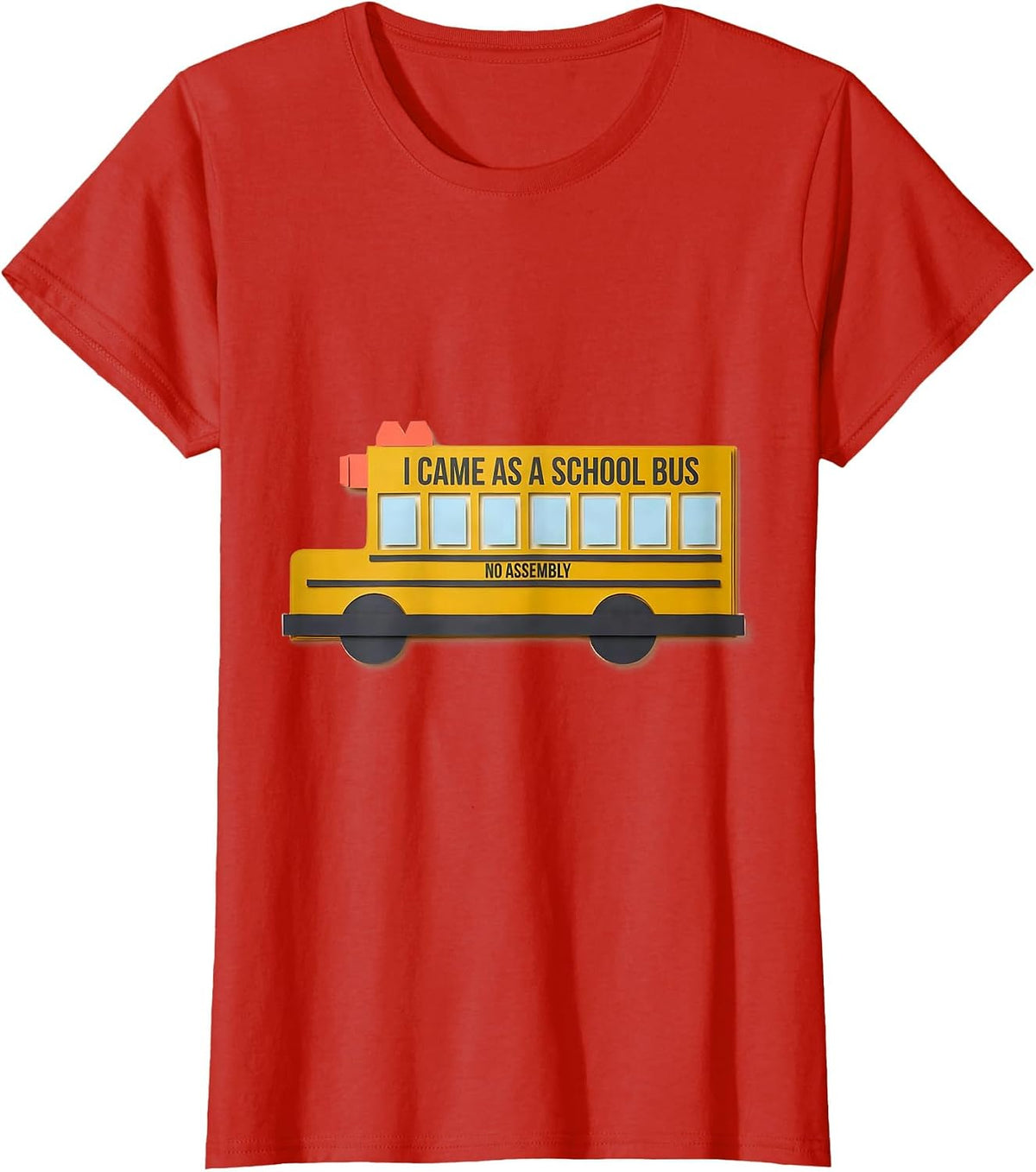 I Came As A School Bus No Assembly Funny Halloween Costume T-Shirt - Red