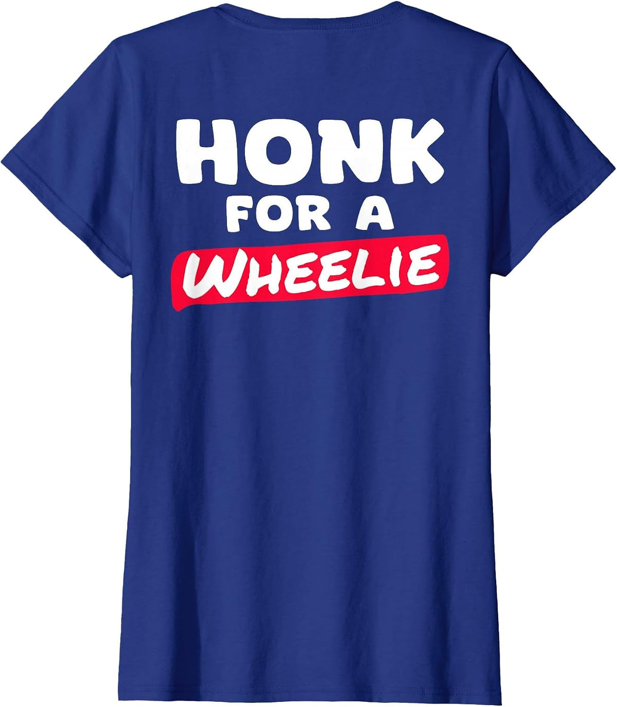 Motorcycle Stunt Design Honk for Wheelie Backprint T-Shirt - Royal Blue