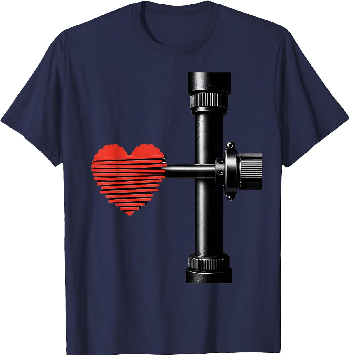 Men's Heart Plate Gym Humor Weightlifting Valentine Gift T-Shirt - Navy Blue