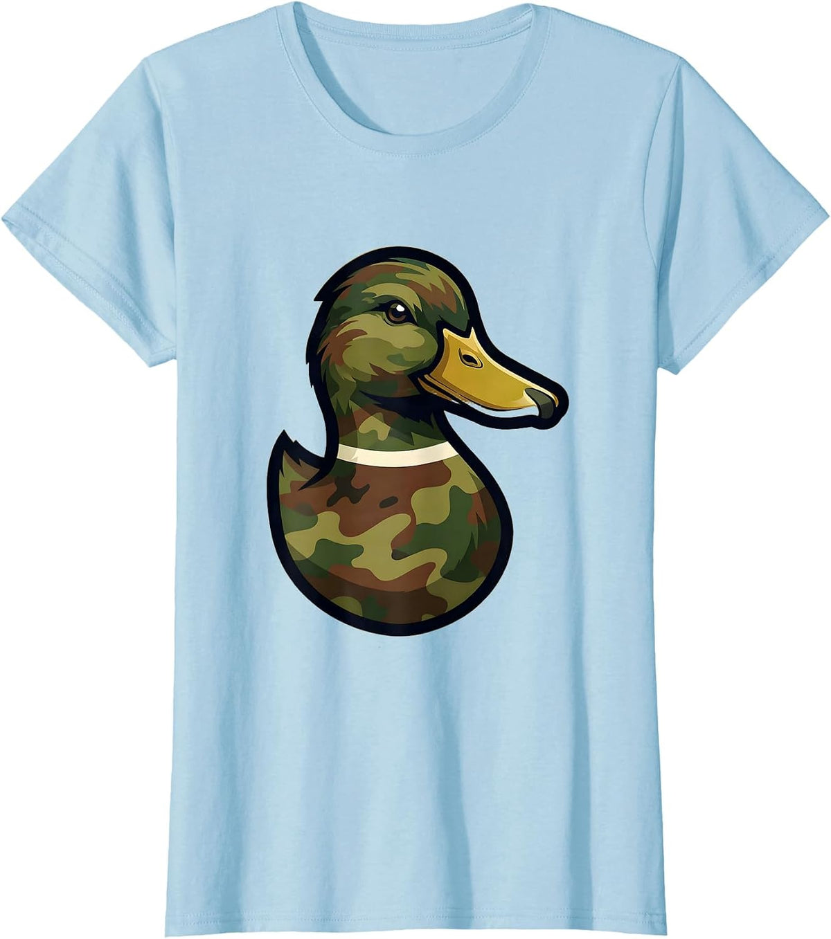 Women's Duck Camo Silhouette Graphic Tee T-Shirt - Baby Blue