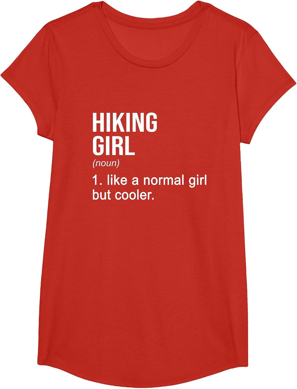 Hiking Girl Noun Definition Hiking Hiker Mountaineering T-Shirt - Girls Red