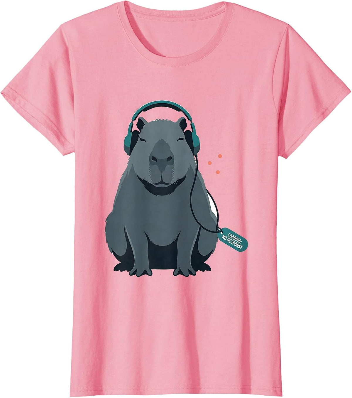 Women's Loading: No Response Funny Capybara Gamer Meme Humor T-Shirt - Pink