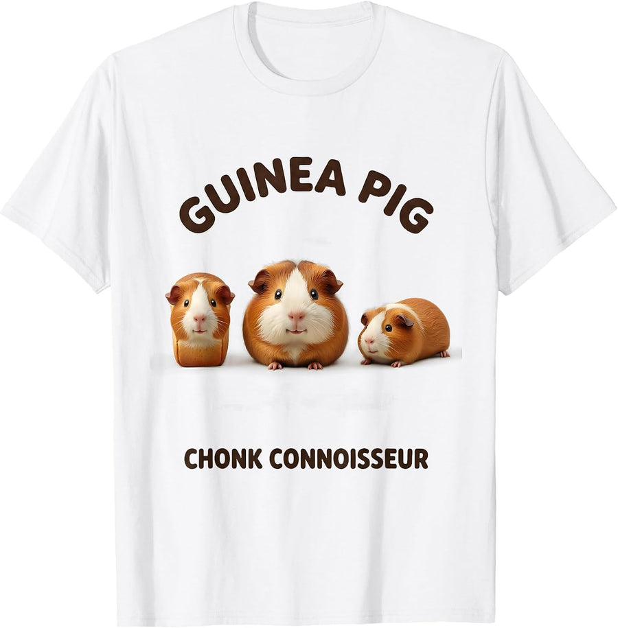 Guinea Pig Chonk Connoisseur Cute Kawaii Pet Lover Humor T-Shirt - White