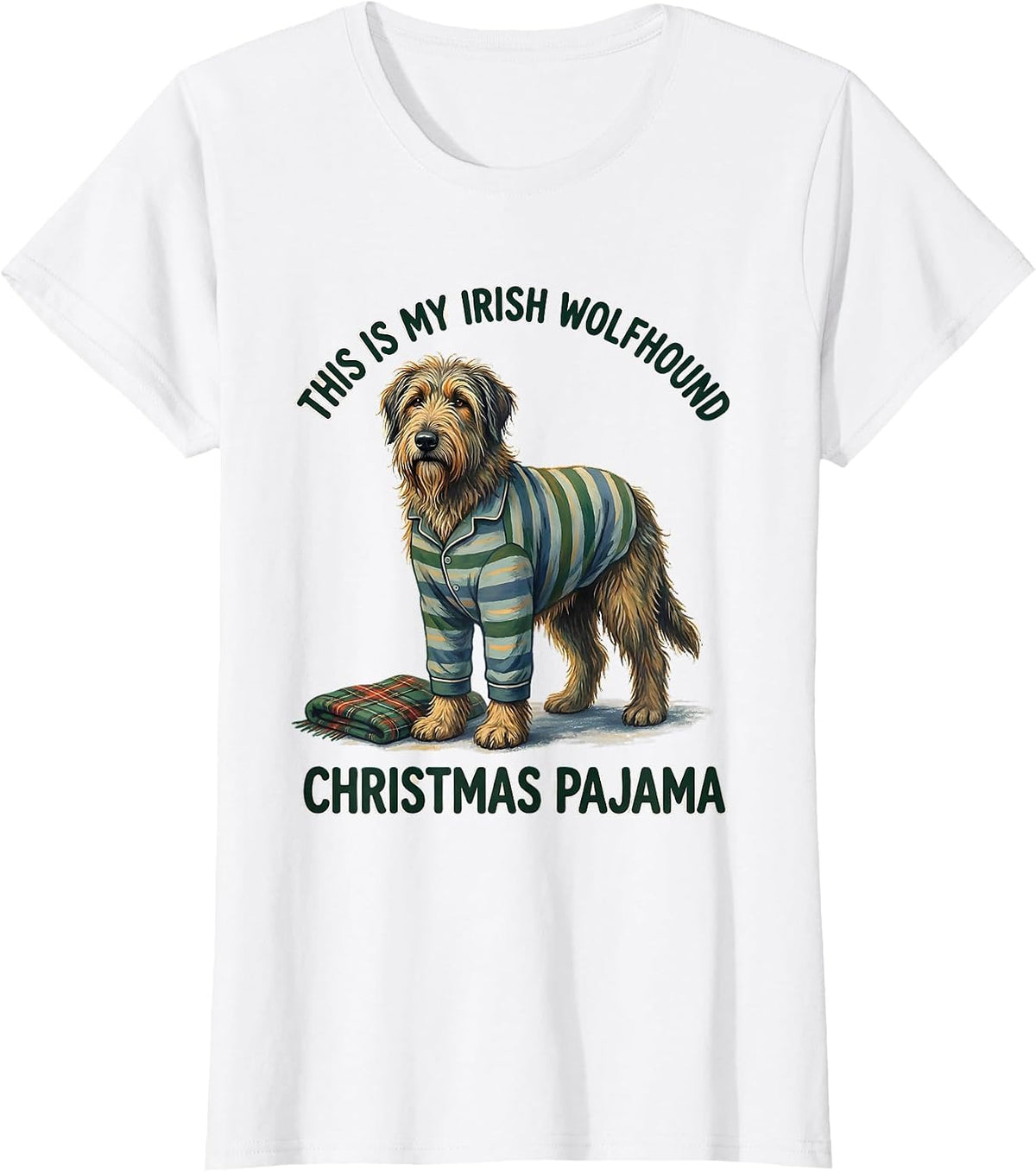 This Is My Irish Wolfhound Christmas Pajama Dog Lover T-Shirt - White