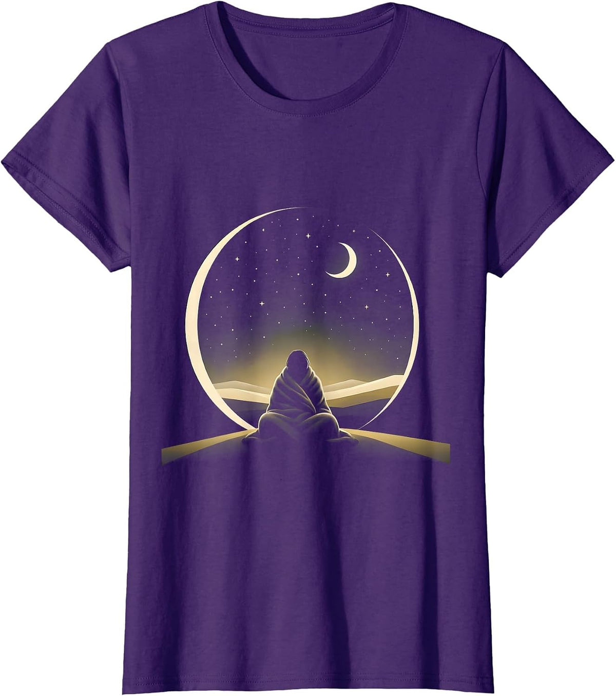 Women's Suicide Prevention Awareness Starry Night Blanket T-Shirt - Purple