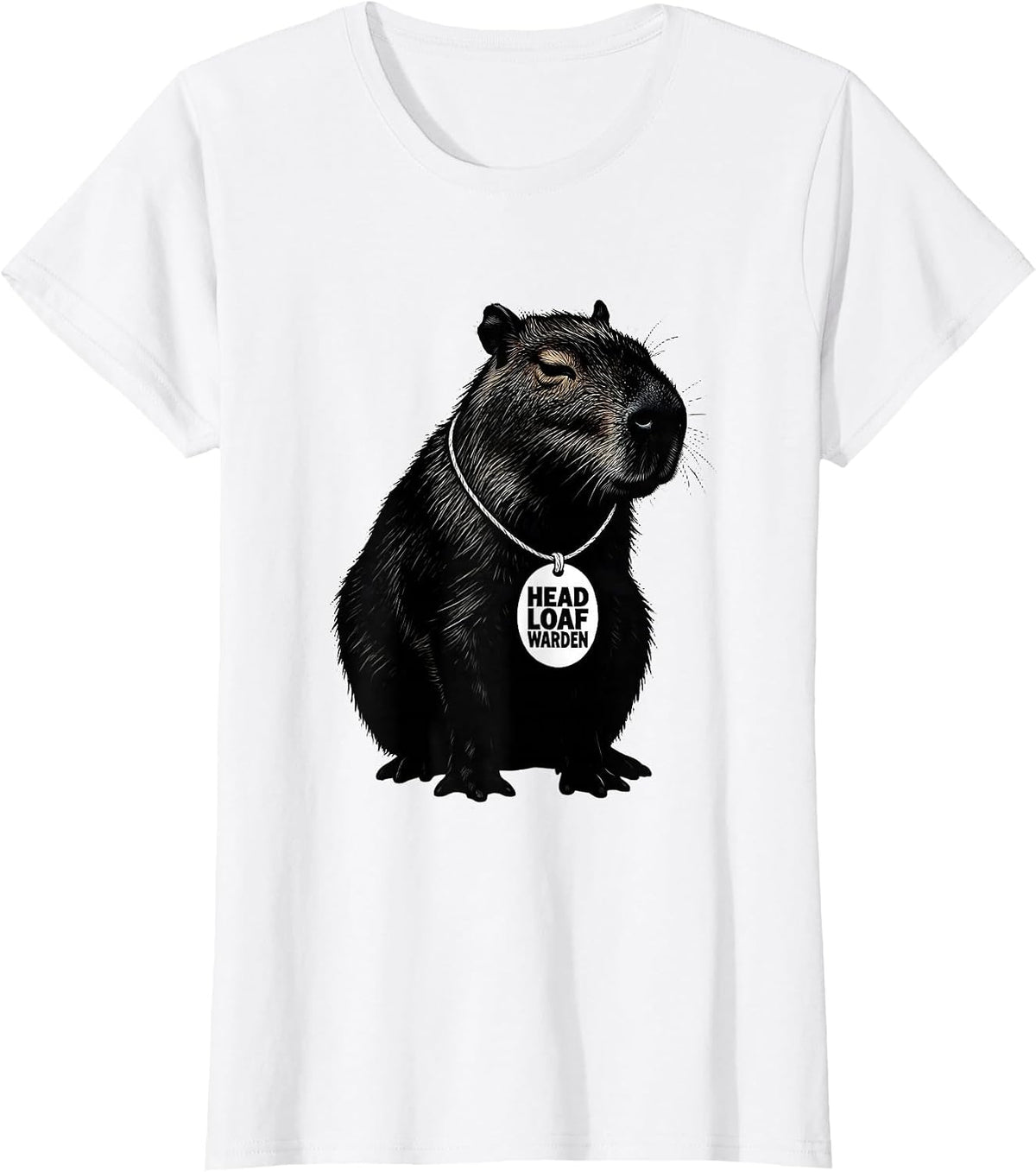 Capybara Head Loaf Warden Funny Gamer Capybara Meme T-Shirt - White