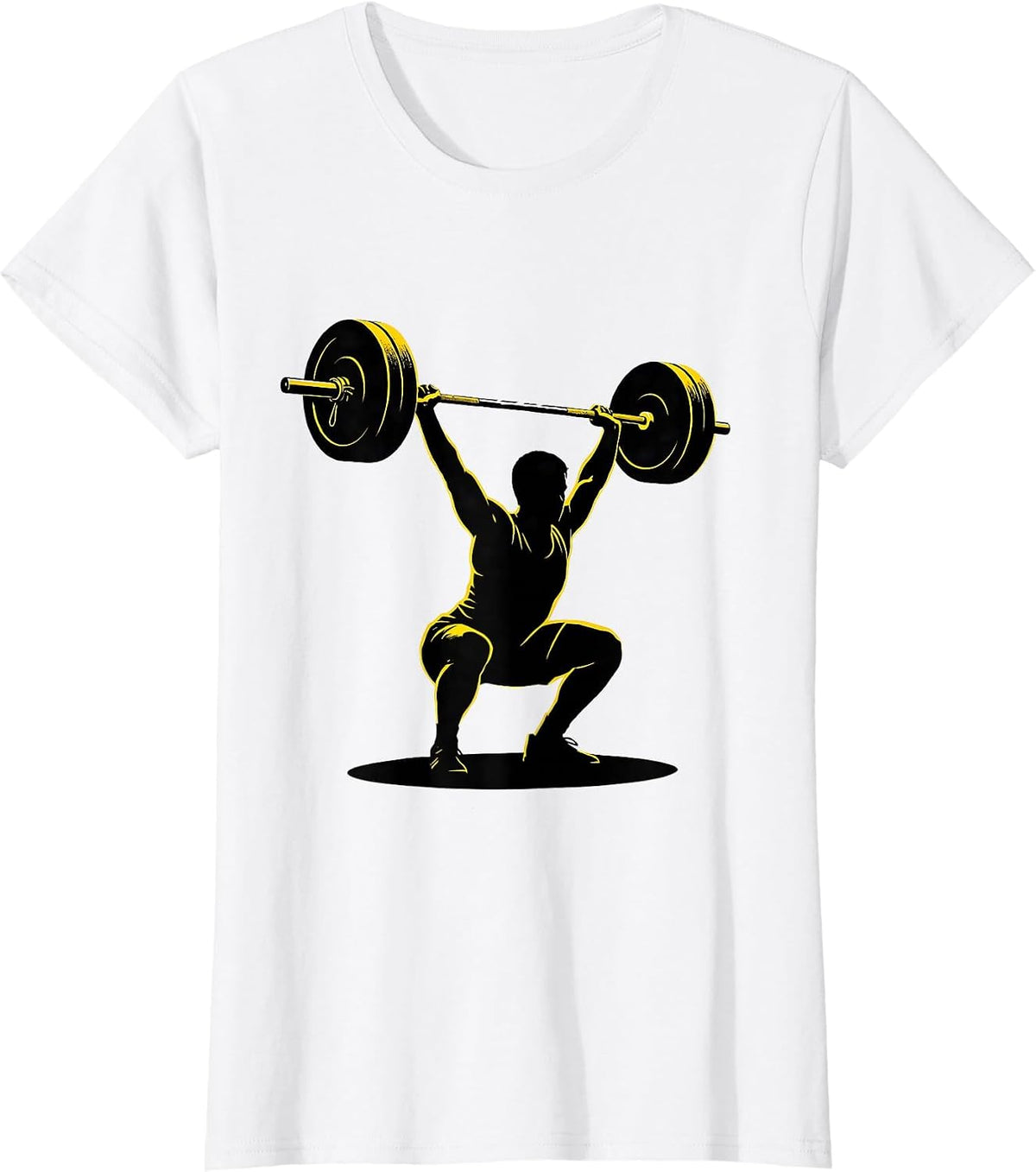 Women's Stencil Lifter Under Barbell Funny Gym Weightlifting Workout T-Shirt - White