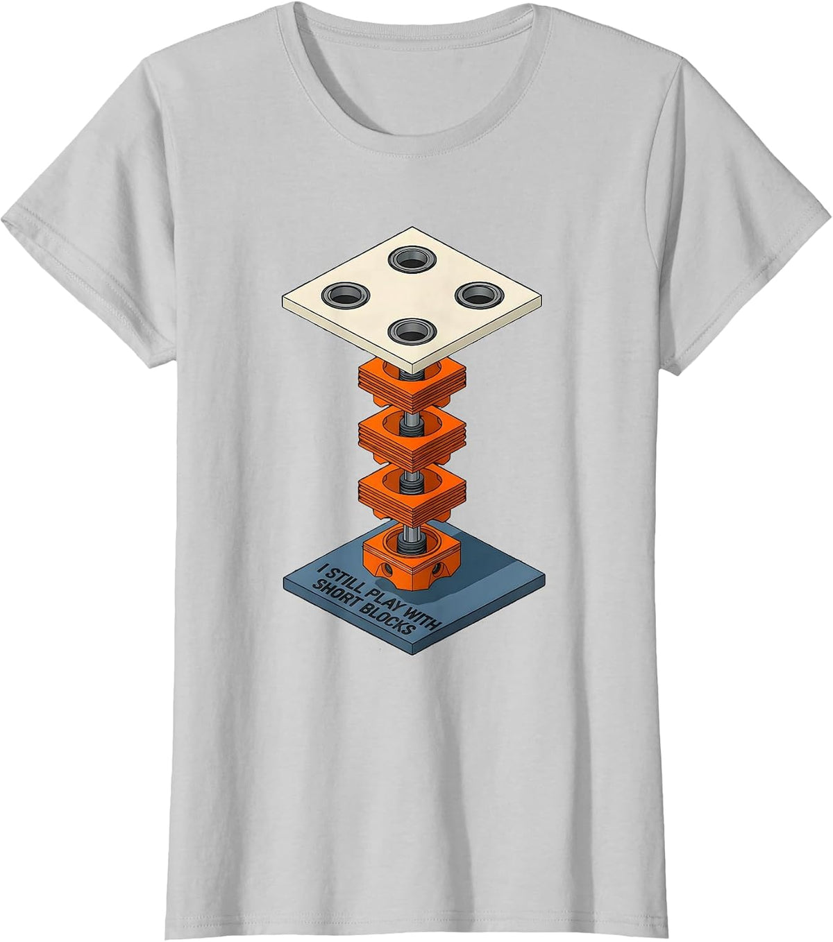 I Still Play With Short Blocks Funny Mechanic Car Engine T-Shirt - Silver Grey