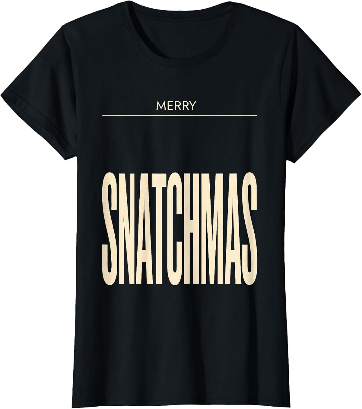 Women's Merry Snatchmas Funny Gym Humor Christmas Weightlifter T-Shirt - Black