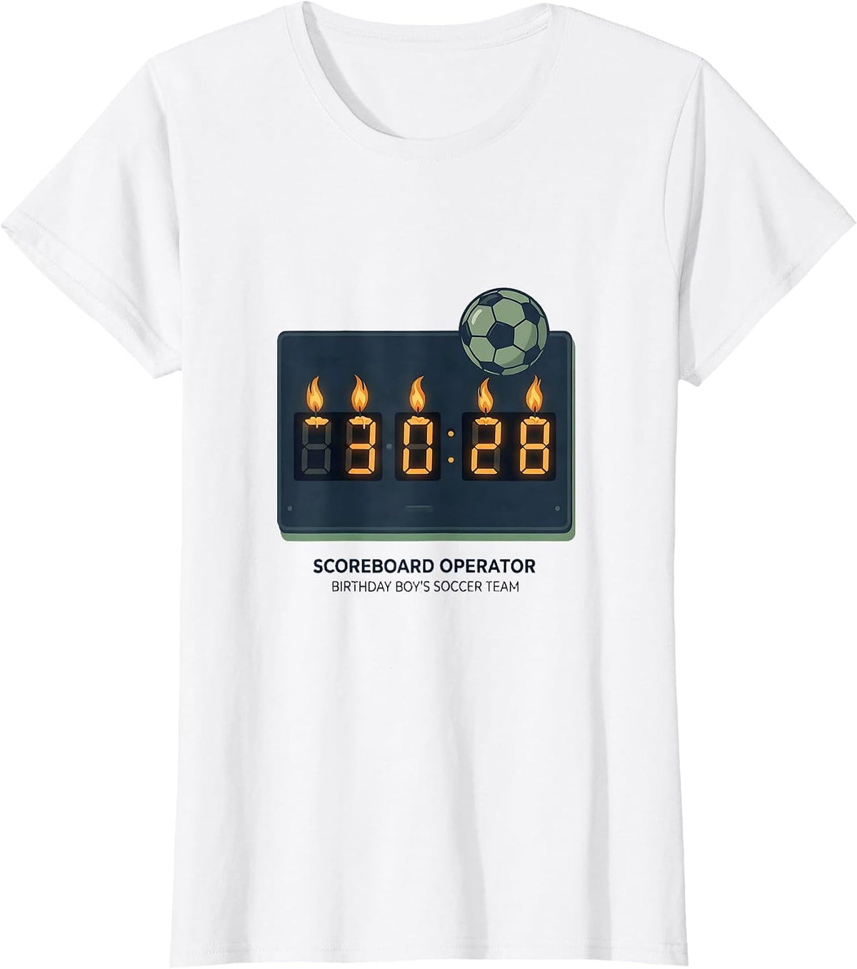 Scoreboard Operator Birthday Boy Soccer Family Matching T-Shirt - White