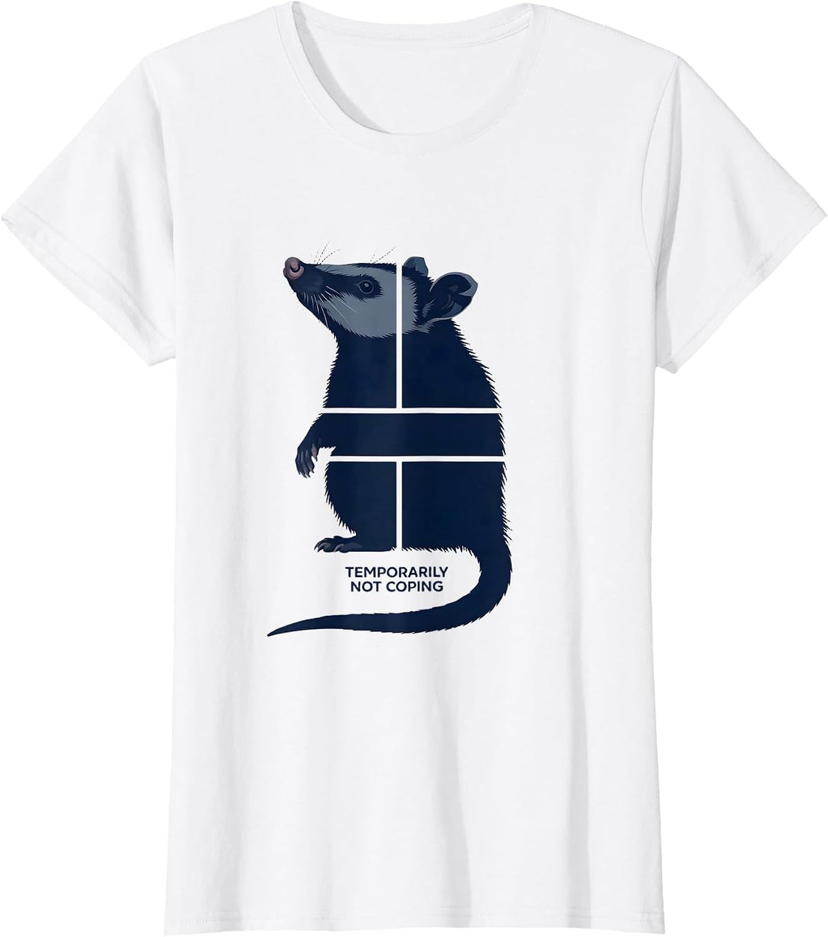 Temporarily Not Coping Funny Opossum Meme Wildlife Humor T-Shirt - White