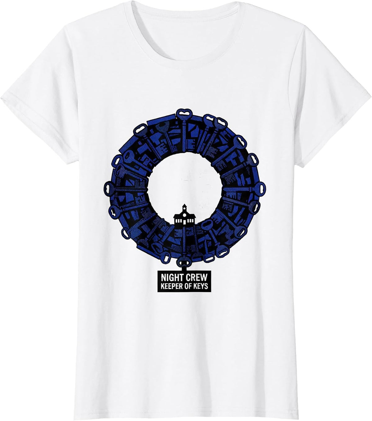 Night Crew Keeper Of Keys Funny School Custodian T-Shirt - White