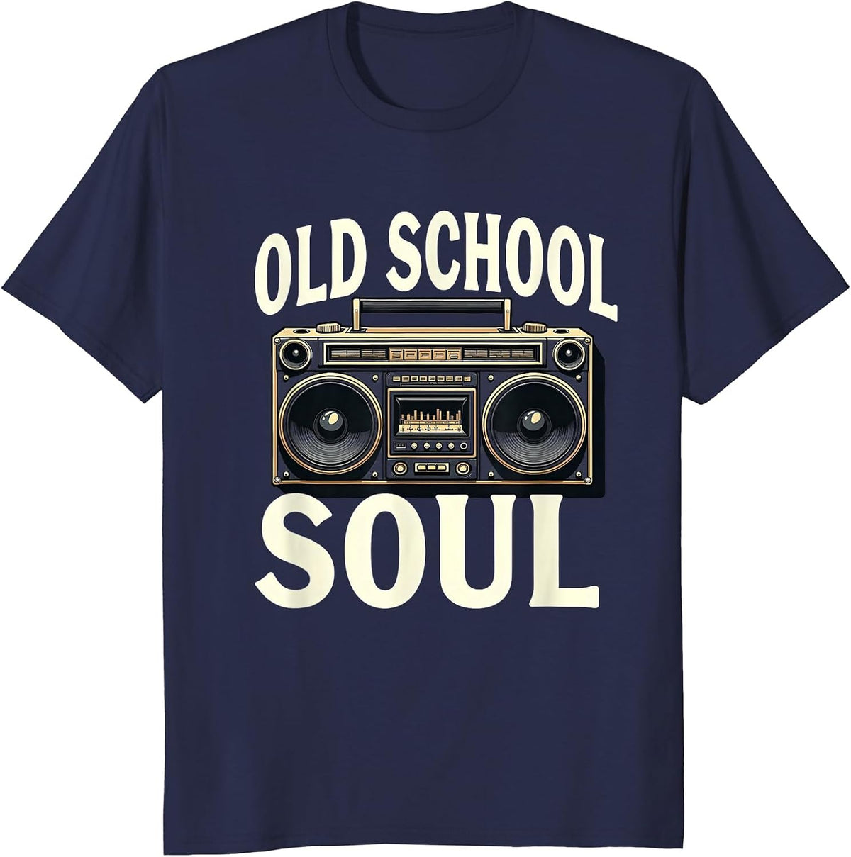 Old School Soul Hip Hop Graphic Design for Men T-Shirt - Navy Blue