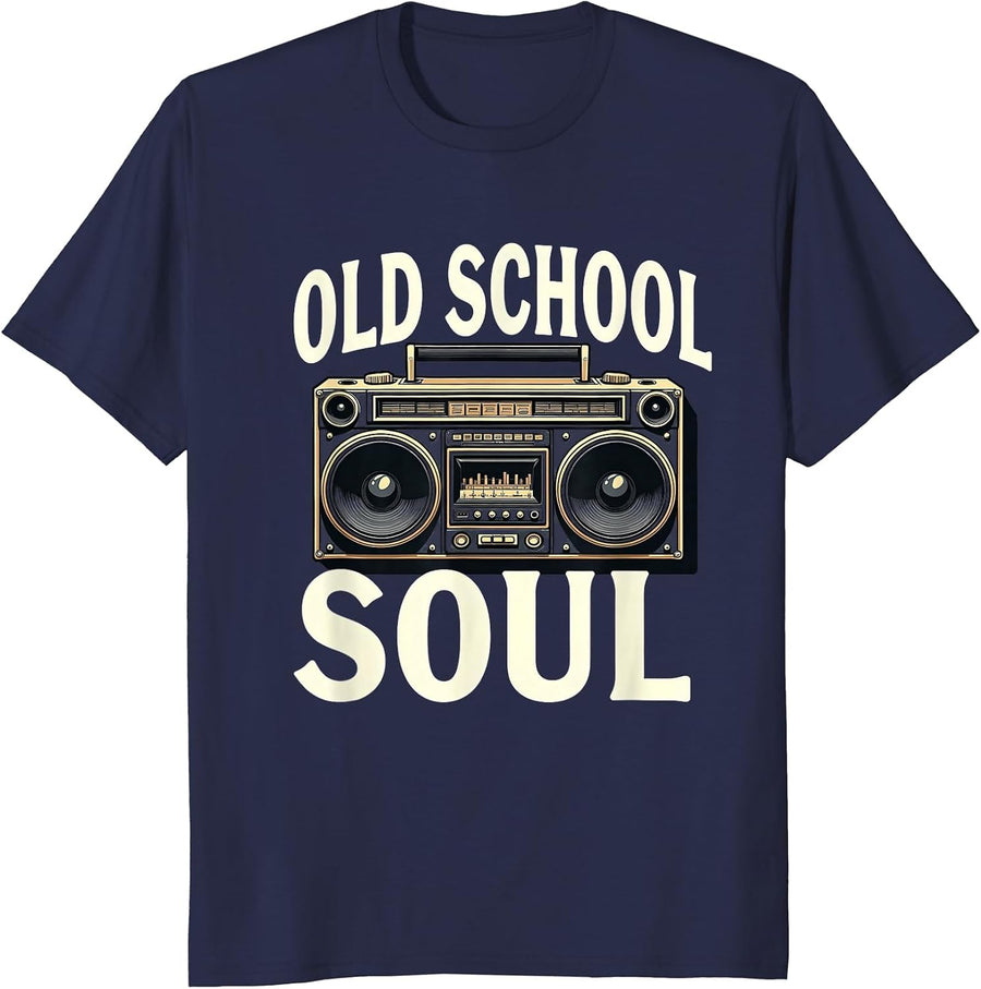 Old School Soul Hip Hop Graphic Design for Men T-Shirt - Navy Blue