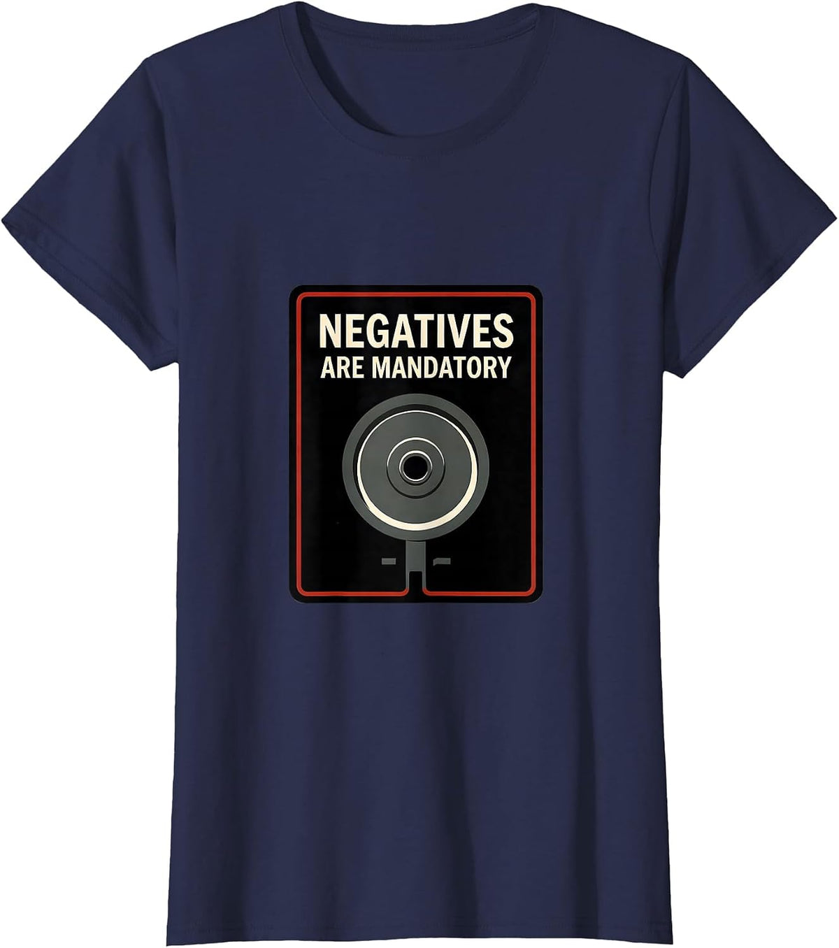 Women's Negatives Are Mandatory Funny Gym Meme Weight Lifter Humor T-Shirt - Navy Blue