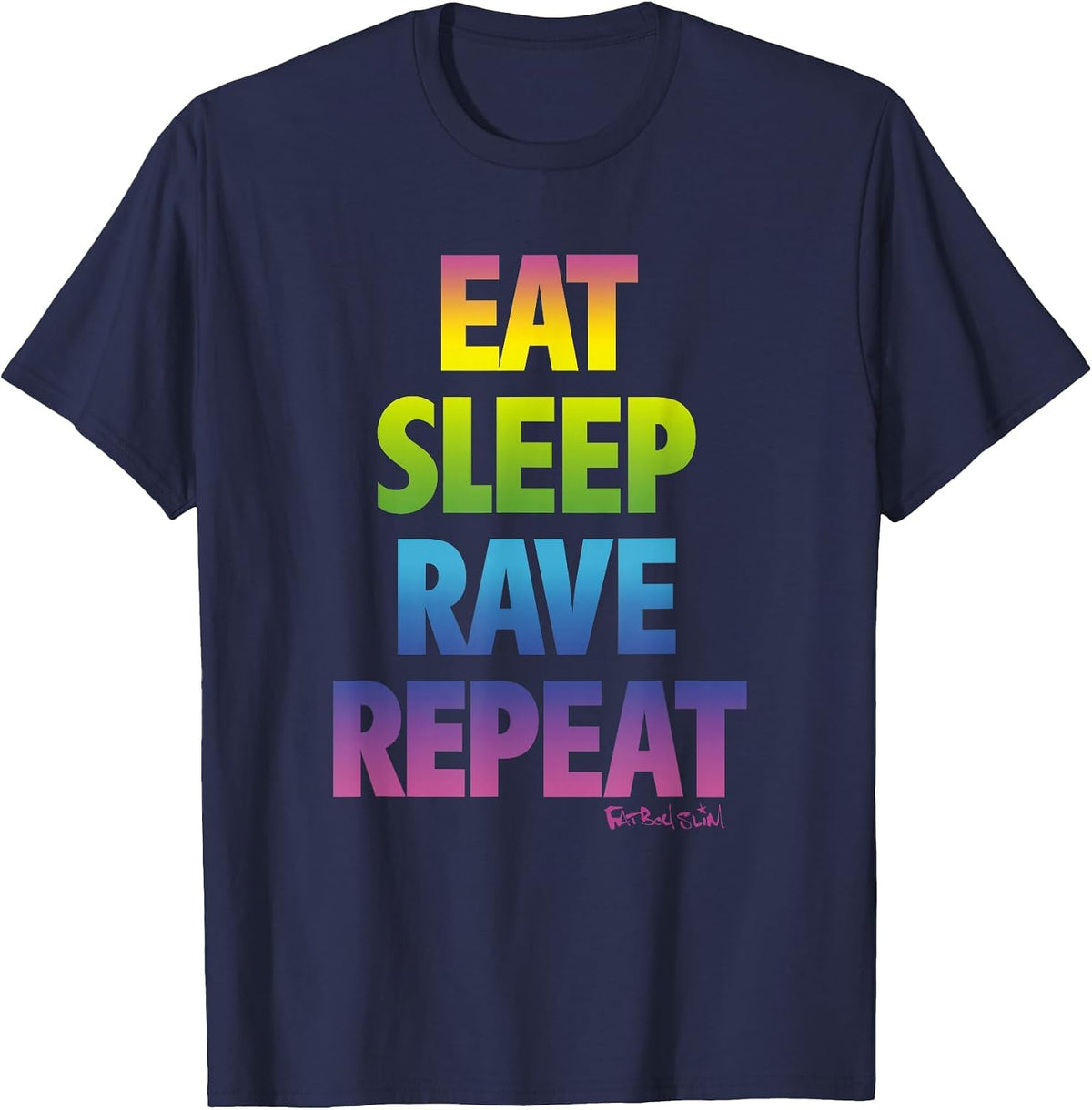 Fatboy Slim Eat Sleep Rave Repeat T-Shirt - Navy Blue